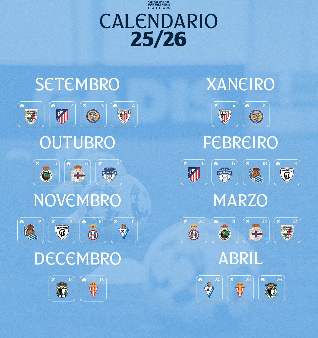 Calendario 2ª RFEF Grupo 1.